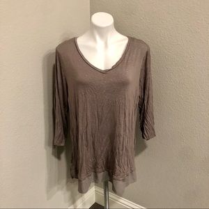 Apt 9 Womens V-Neck Blouse - Greyish purple - size 1x